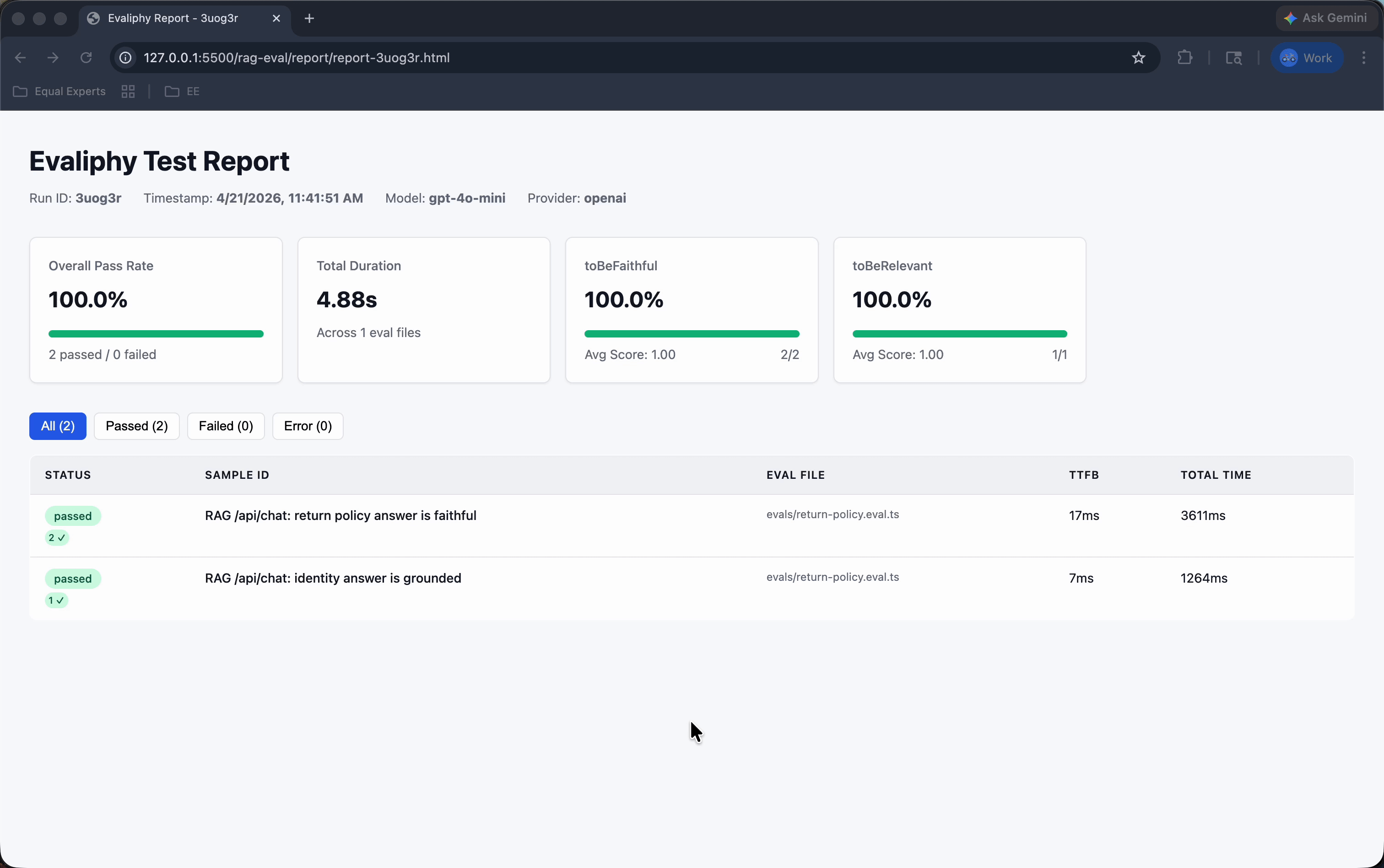 Evaliphy Evaluation Report